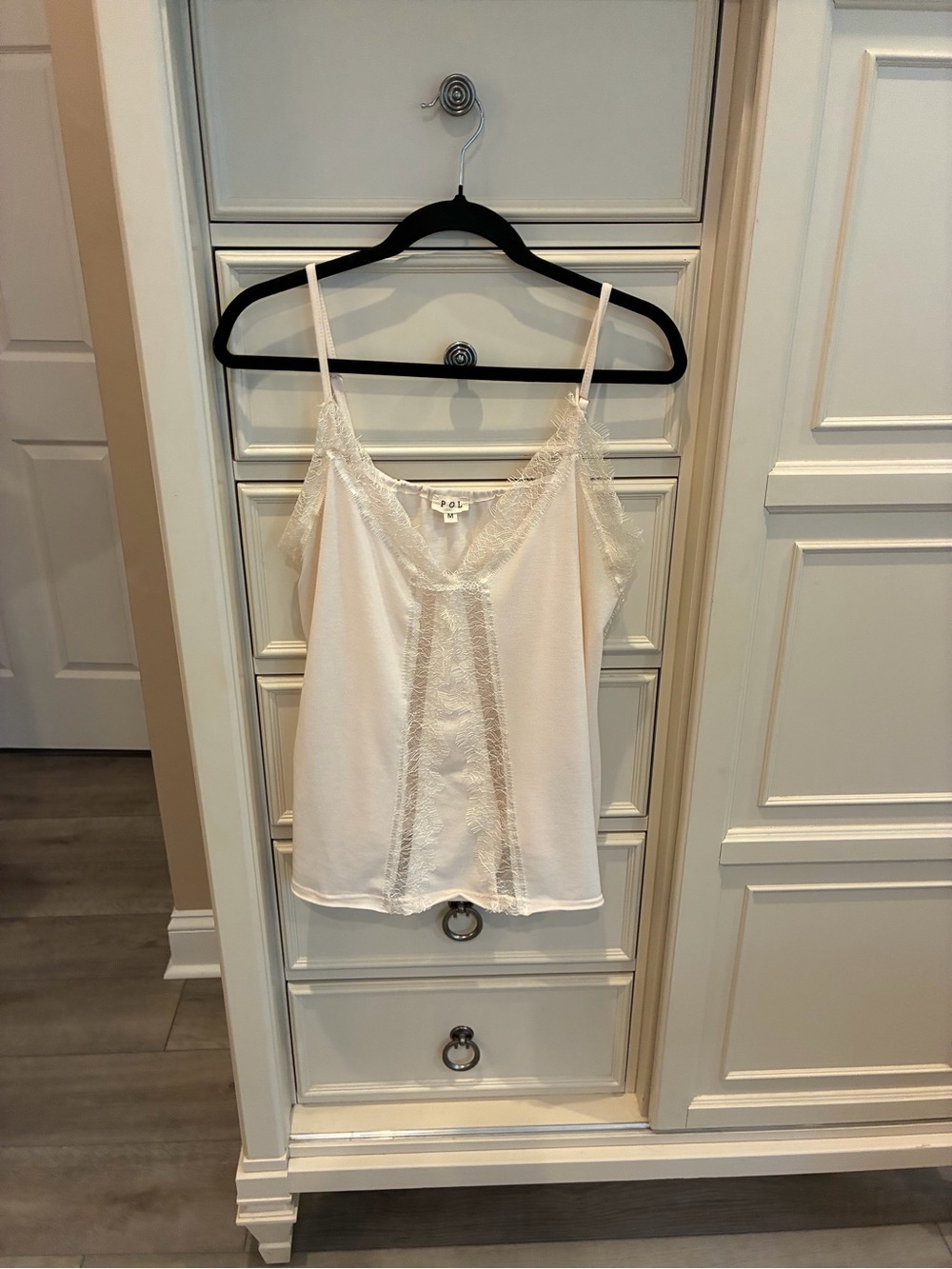 POL Cream Lace-Trim Camisole